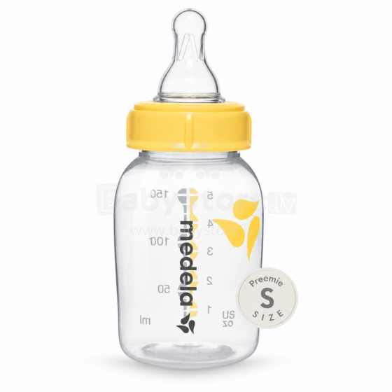 Medela Bottle S size Art. 200.0598 Maitinimo buteliukas su silikoniniu žinduku neišnešiotiems naujagimiams, S dydis (lėta tėkmė), 150 ml