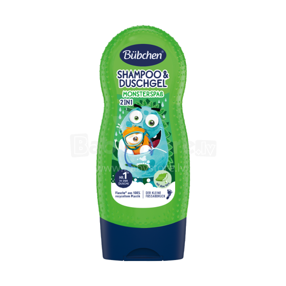 Bubchen Shampoo&Duschgel Art.TK96 Monsterspab bērnu šampūns un dušas želeja “Jautrie briesmonīši” – divi vienā, 230ml