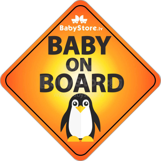 Baby On Board Pinguin Art.7179  Наклейка для автомобиля 13x13cm