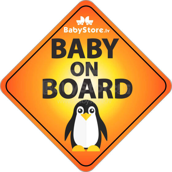 „Baby On Board Pinguin Art.7179“ lipdukas automobiliui 13x13cm
