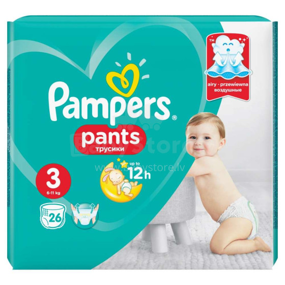 Pampers Pants Art.P04G690 Pampers Pants S3 size,6-11 kg,26 pcs.