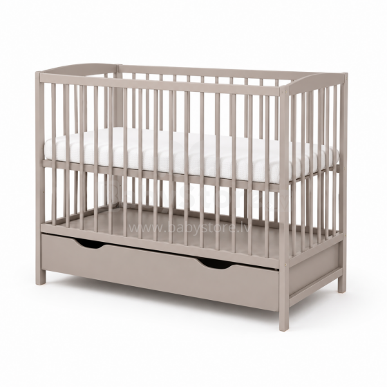 Elf Bed Arco Drawer Art.73282 Taupe Medinė kūdikio lovelė su stalčiumi daiktams susidėti (120x60 cm)