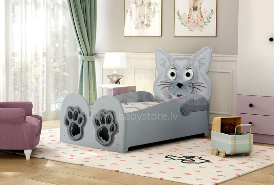 Plastikinis katinas Art. 74268 Ergonomiška vaikų lova su čiužiniu 200x90 cm