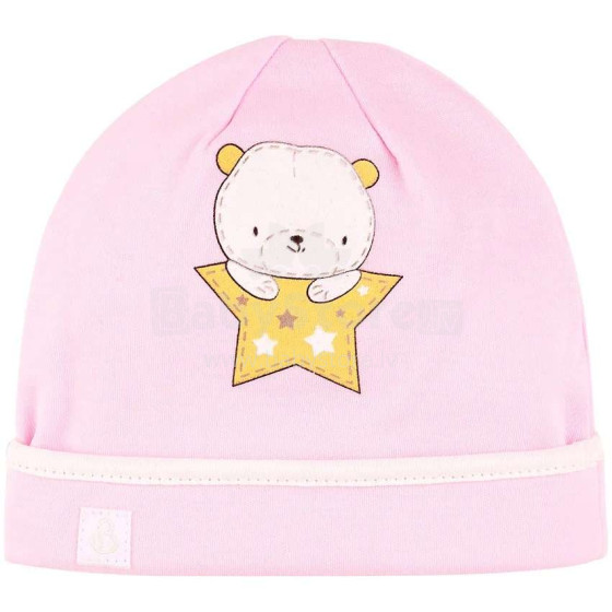 Bembi Bear Art.SHP73-300 Pink Mazuļu (zīdaiņu) kokvilnas cepure