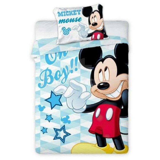 Faro Tekstylia Disney Bedding Mickey Art.05 Kokvilnas gultas veļas komplekts 100x135+40x60 cm