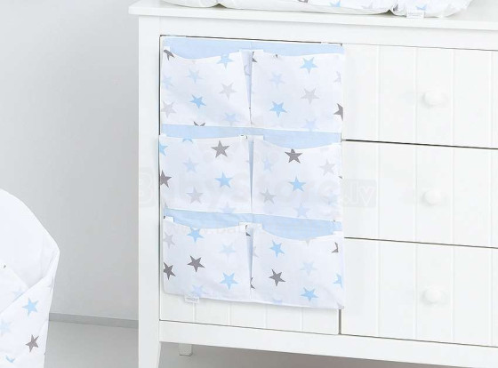 Mamo Tato Stars Blue Art.76337 Кармашек для мелочей на кроватку (40x65 см)