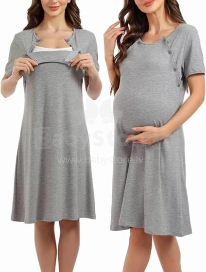 Sumeyuyu Nursing Nightdress Art.77478 Grey  spalvos motinystės / šėrimo naktiniai marškiniai