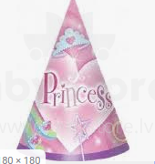 Amscan Princess Art.250406 Cepures svinībam  8gb