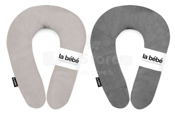 „La Bebe ™“ patogi baltinių slaugos motinystės pagalvė, Nr. 78259. Tamsiai pilka pasaga kūdikiams maitinti, miegoti, pasaga nėščioms moterims iš natūralaus 100% lino, 20x70 cm