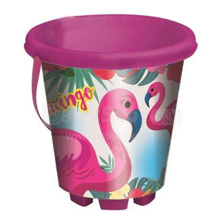 Adrijos jūra. 10054 žaislų kibiras „Flamingo“ 18x15,5 cm
