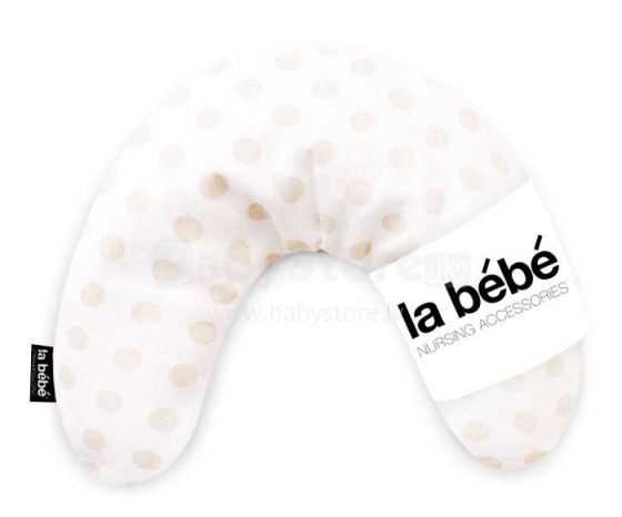 La Bebe™ Mimi Nursing Cotton Pillow Art.78746 White&Blue dots Подковка для сна, кормления малыша 19*46cm