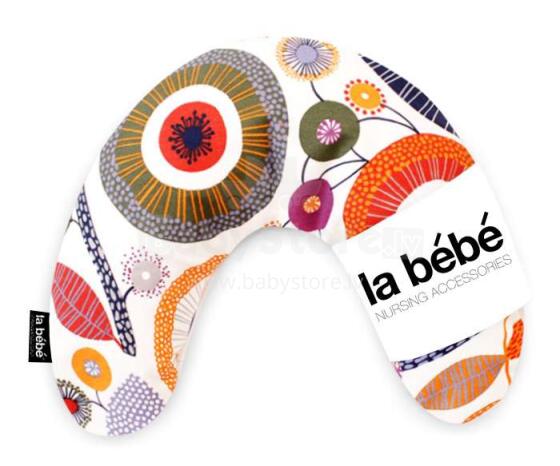 „La Bebe ™“ medvilnės pagalvė „Mimi“, medinė pagalvėlė, 78762, rudeninė raudona atrama pasagos pagalvėlei 19x46cm, skirta kelionėms