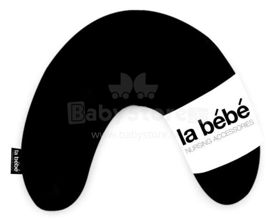 „La Bebe ™“ medvilnės pagalvė „Mimi“, medinė pagalvėlė, 788938, vientisa juoda pasagos pagalvėlė 19 * 46cm