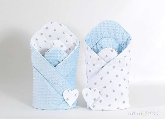 Mamo Tato Stars Minky Art.79518 Хлопковый конвертик одеялко для выписки (для новорождённого) 80х80 см