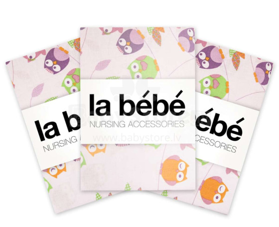 La Bebe™ Set 75x75(3) Art.80906 Owls Хлопковые пеленочки для малышей комплект 75x75 см, 3 шт.