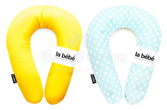 La Bebe™ Snug Cotton Mint Dots&Yellow Art.81628 Подковка для сна/кормления малыша Mit.20x70см