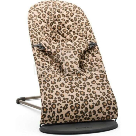 „Babybjorn Bliss Bouncer Balance Cotton Art.006075“ smėlio spalvos leopardo supamoji kėdė