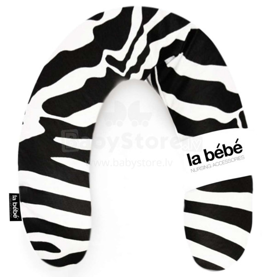 „La Bebe ™“ RICH medvilnės slaugos motinystės pagalvė. 8210 „Zebra“ pasaga (pasaga) kūdikio maitinimui, miegui, pasaga nėščioms moterims 30x175cm