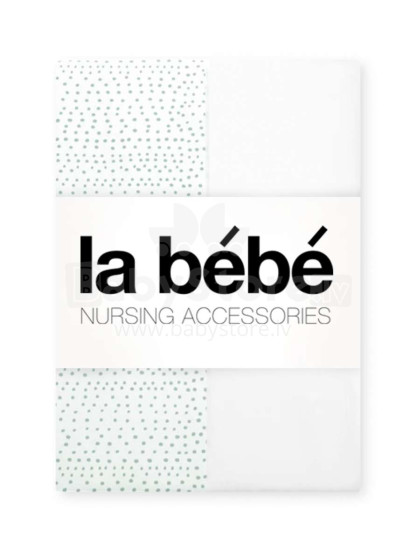 La Bebe™ Art.82525 Green Specks&White Natural Cotton Satin Детский хлопковый пододеяльник 100х135см