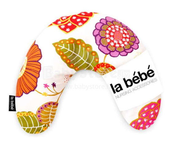 La Bebe™ Mimi Pillow Art.83706 Flowery Подкова для сна, путешествий, кормления малыша 19x46cm