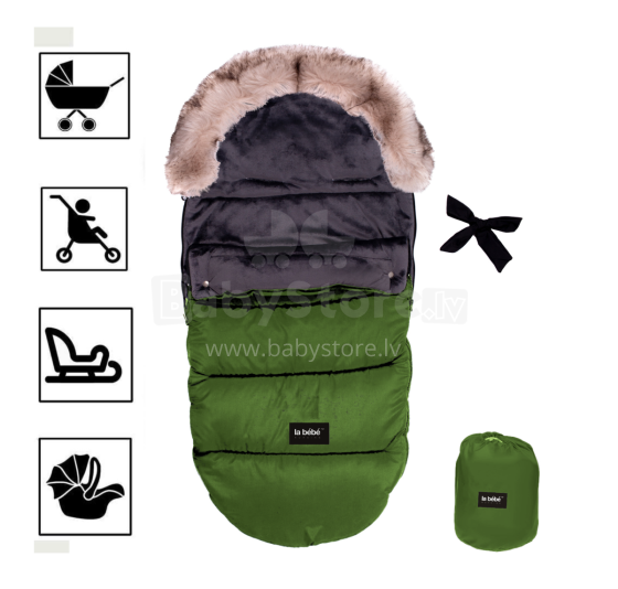 La bebe™ Sleeping bag Winter Footmuff Art.83955 Green