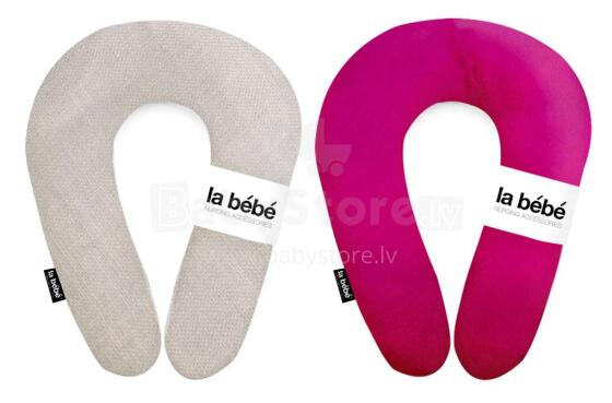 La Bebe™ Snug Cotton Nursing Maternity Pillow Art.85184 Oatmeal/Rasberry Подкова для сна/кормления малыша, 20x70см
