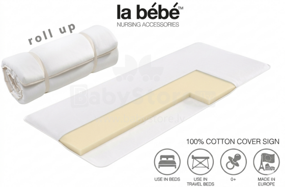 „La Bebe ™ Dormiro“ dygsniuotas art. 85283 Viršutinis kūdikio čiužinys standartinei lovelei, kelioninė lovelė 120x60cm [oro putos]