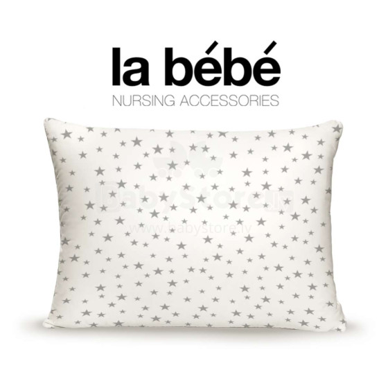 „La Bebe ™“ medvilnės žvaigždės pilkos spalvos. 8520 vaikų pagalvė [su silikono sintetono įdaru] 40x40cm