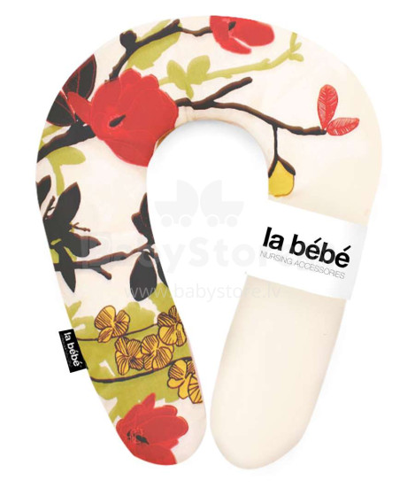 La Bebe™ Snug Cotton Nursing Maternity Pillow Art.85465 Magnolia Flowers  Подковка для сна, кормления малыша 20x70cm