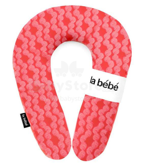 La Bebe™ Snug Cotton Nursing Maternity Pillow Art.85496 Red/Pink Dots Подковка для сна, кормления малыша 20x70cm