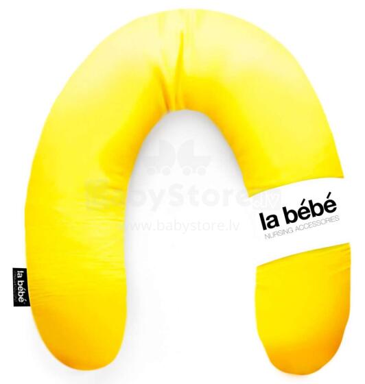 „La Bebe ™“ RICH medvilnės slaugos motinystės pagalvė, Nr. 85706 „Yellow Eco“ 100% natūralaus lino pasaga, skirta maitinti / miegoti / pasaga nėščioms moterims, su 100% natūralaus lino u
