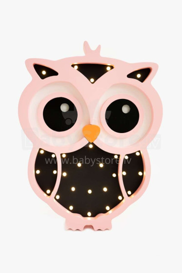 HappyMoon Owl Art.85956 Pink Brown Nakts-lampa