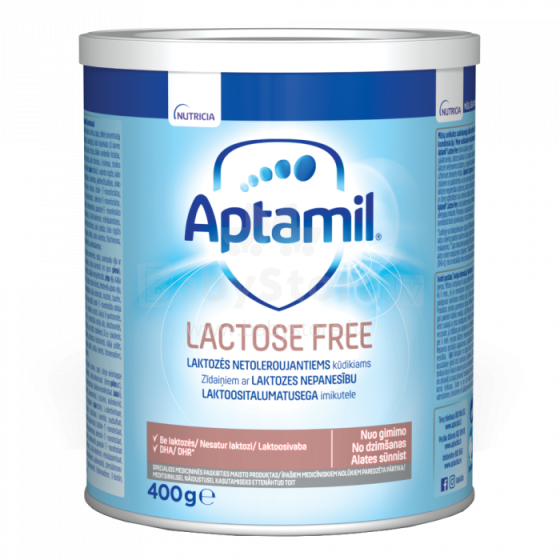 Aptamil Lactose Free Art.647021Speciāls mākslīgais piena maisījums, no dzimšanas 400g