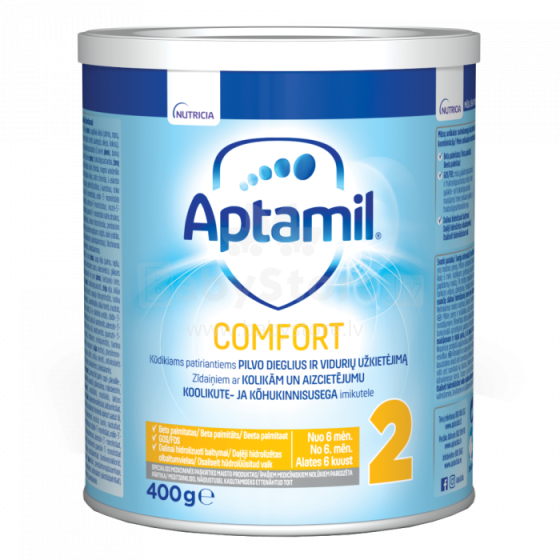 „Aptamil Comfort 2“ 648147 straipsnis. Speciali dirbtinio pieno mišinys, nuo 6 mėn., 400 g