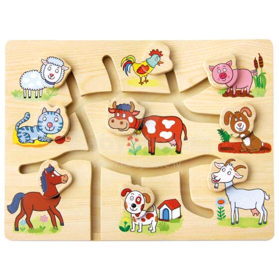 Bino Farm Art.BN88097 Medinė dėlionė su stumdomais elementais