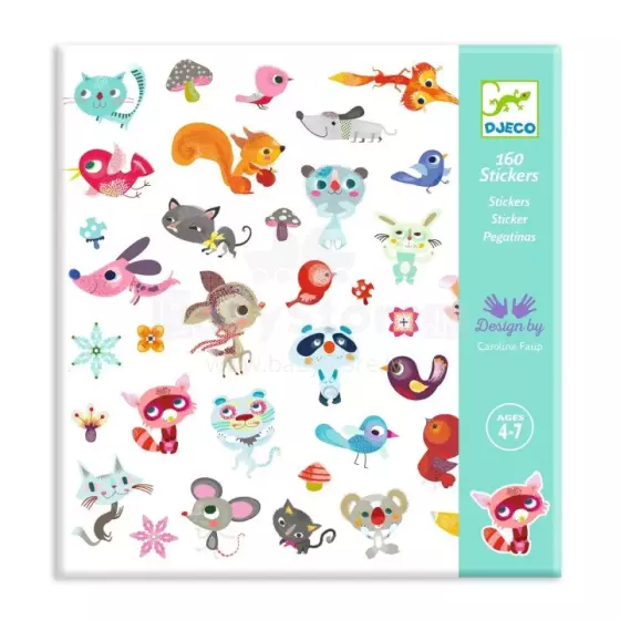 Djeco 160 lipdukų Little Friends Art.DJ08842