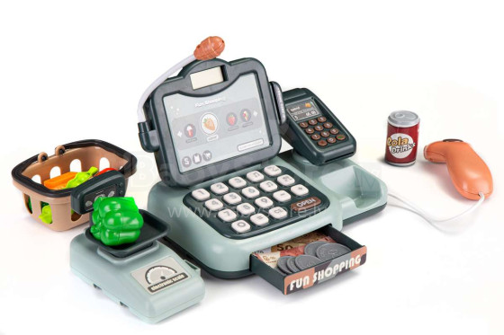 „Eco Toys Cash Cash“ HC483431 Elektrinis kasos aparatas su priedais ir garsais