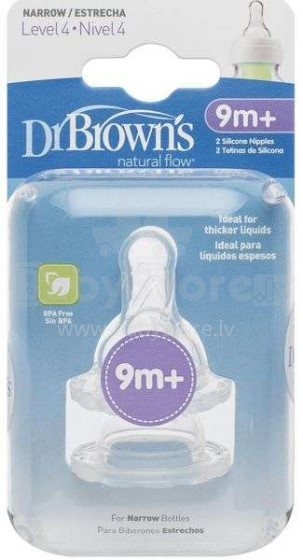 „Dr.Browns Wide Neck Art.313-INTL“ maitinimo butelių čiulptukai su reguliuojamu srautu nuo 9+ (2 vnt.)