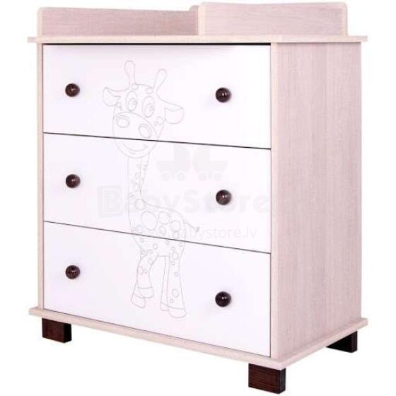 „Drewex Giraffe“ („Žyrafka“) 88108 gamtinė komoda su riedėjimo paviršiumi