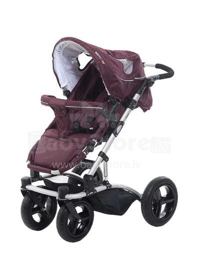 „Britton 4Style Art.B2409 Burgundy“ vežimėlis su vežimėliu ir sportine dalimi bei „Maxi Cosi“ automobilinės kėdutės adapteriais