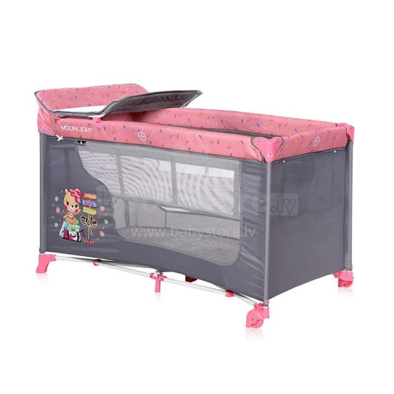 Lorelli Moonlight II Art.90553 Pink   Манеж-кровать для путешествий