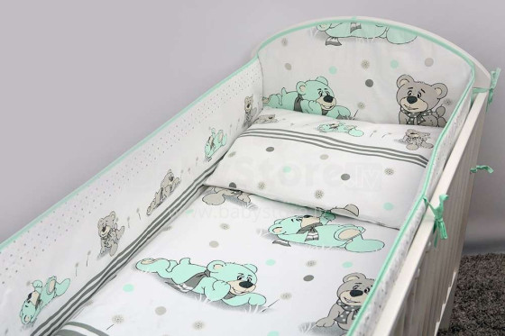 Ankras DREAMER aquamarine K-5 (135,360)  Kokvilnas gultas veļas komplekts no 5 daļam