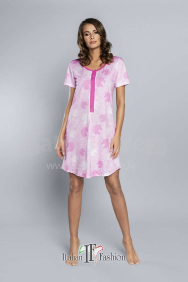Italian Fashion Roxi  Art.91883 Pink Хлопковая ночная рубашка для беременных/кормления с коротким рукавом