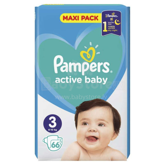 Pampers Active Baby Art.P04G781  Подгузники S3 размер,6-10кг,66 шт.