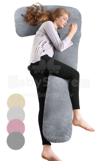 La Bebe ™ minkštos pagalvėlės 91915 medvilnės slaugos nėščios nėščios pasagos pagalvė su užvalkalu [2 užvalkalai], 180 cm