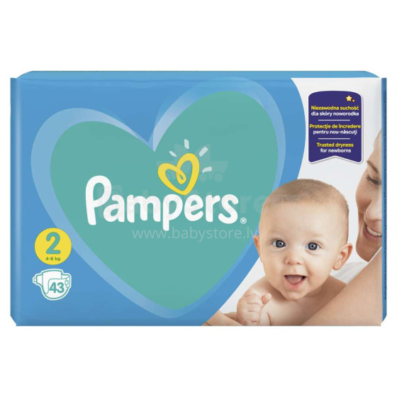 Pampers New Baby Art.P04G761 Diapers S2 size,4-8kg,43 pcs.