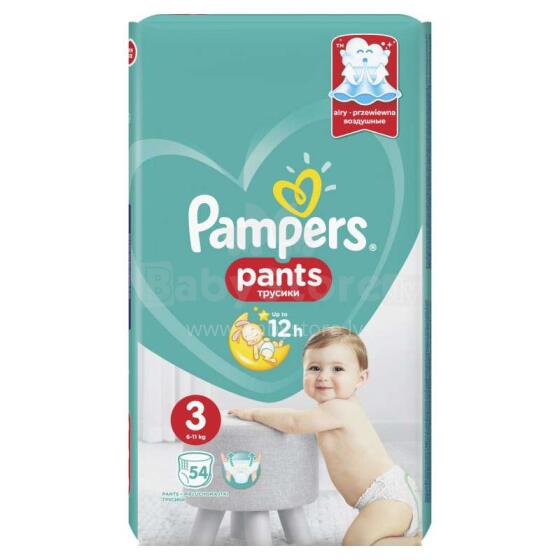 Pampers Pants Art.P04G766 Vaikiškos kelnaitės S3 dydis nuo 6-11kg, 54vnt.