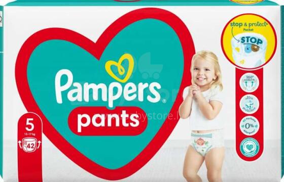 „Pampers“ kelnės Art.P04G768 Vaikiškos kelnaitės S5 dydis nuo 12-17kg, 42vnt.