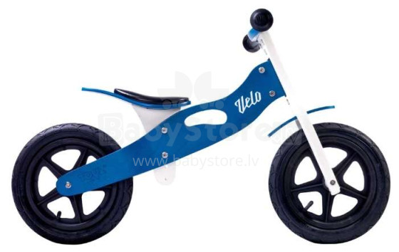 „Caretero Toyz“ medinių dviračių dviračių sp. Mėlynas vaikų motoroleris su mediniu rėmu