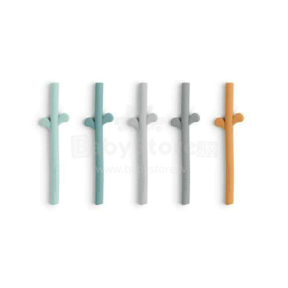 Done by Deer Peekaboo silicone straw 5-pack Blue Mix